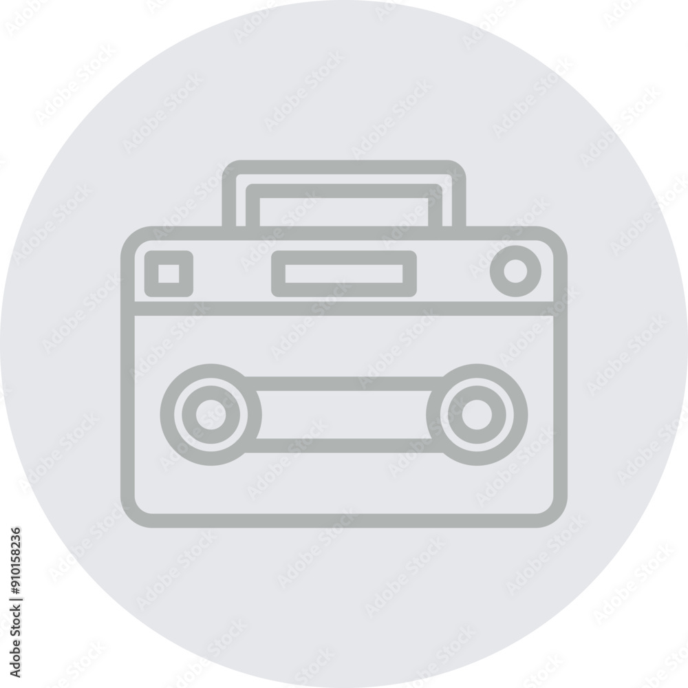 Tape recorder Vector Line Grey Circle Grey Tape recorder Vector Line Grey Circle Grey