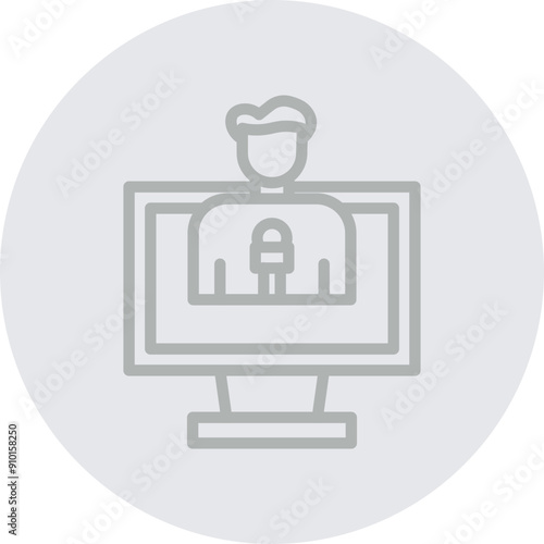News Anchors Vector Line Grey Circle Grey