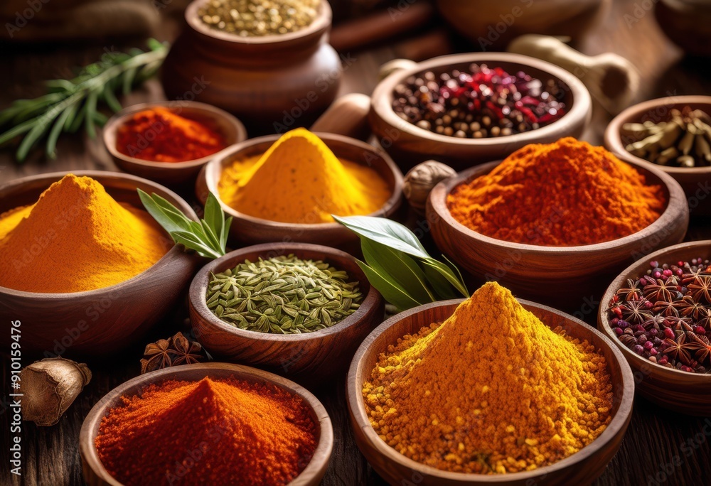 vibrant seasonings arranged creative patterns rustic timber surface culinary presentation, salt, pepper, spice, herb, flavor, ingredient, display vibrant seasonings arranged creative patterns rustic timber surface culinary presentation, salt, pepper, spice, herb, flavor, ingredient, display