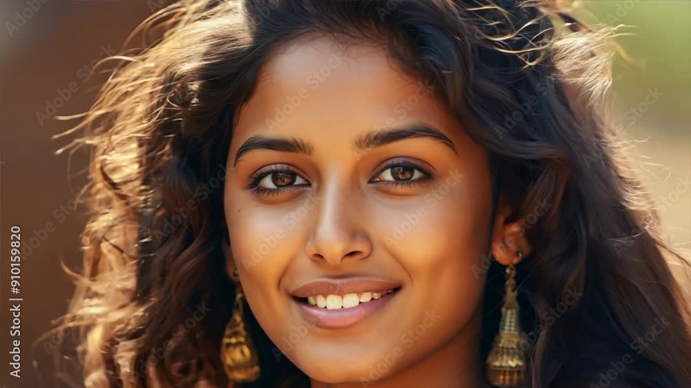 Smiling indian woman pretty face looking at camera,
Smiling indian woman pretty face looking at camera,