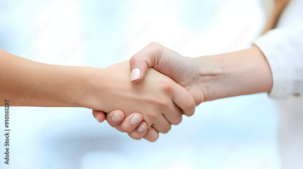 Symbolic Handshake Close-Up: A Respectful Farewell in an Exit Interview Symbolic Handshake Close-Up: A Respectful Farewell in an Exit Interview