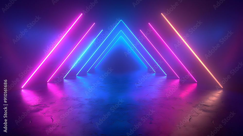 Neon Lights Abstract Background 3D Illustration Neon Lights Abstract Background 3D Illustration