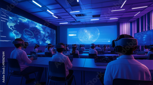 The future of education is here as women embrace AI and digital science to enhance their learning experience through virtual reality and innovative technology.