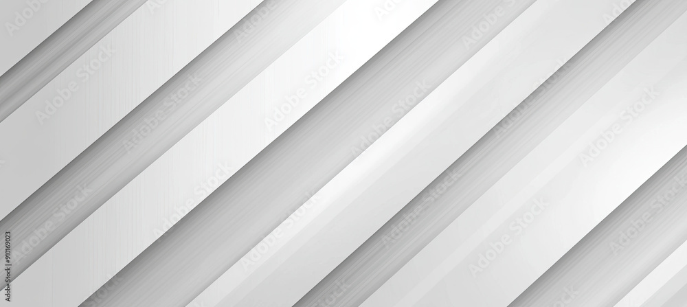 Fototapeta premium White and Gray Background with Diagonal Stripes of Light Grey, Creating an Abstract Design that Adds Depth to the Presentation or Text Backdrop, Vector Illustration, Elegant and Modern Design