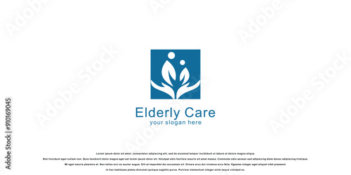 Best elderly care logo design with modern concept  premium vector