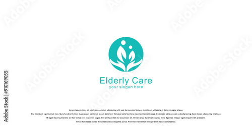 Best elderly care logo design with modern concept  premium vector