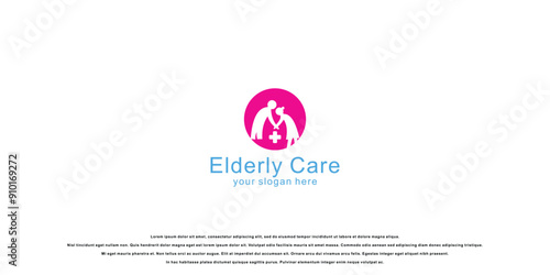 Best elderly care logo design with modern concept  premium vector