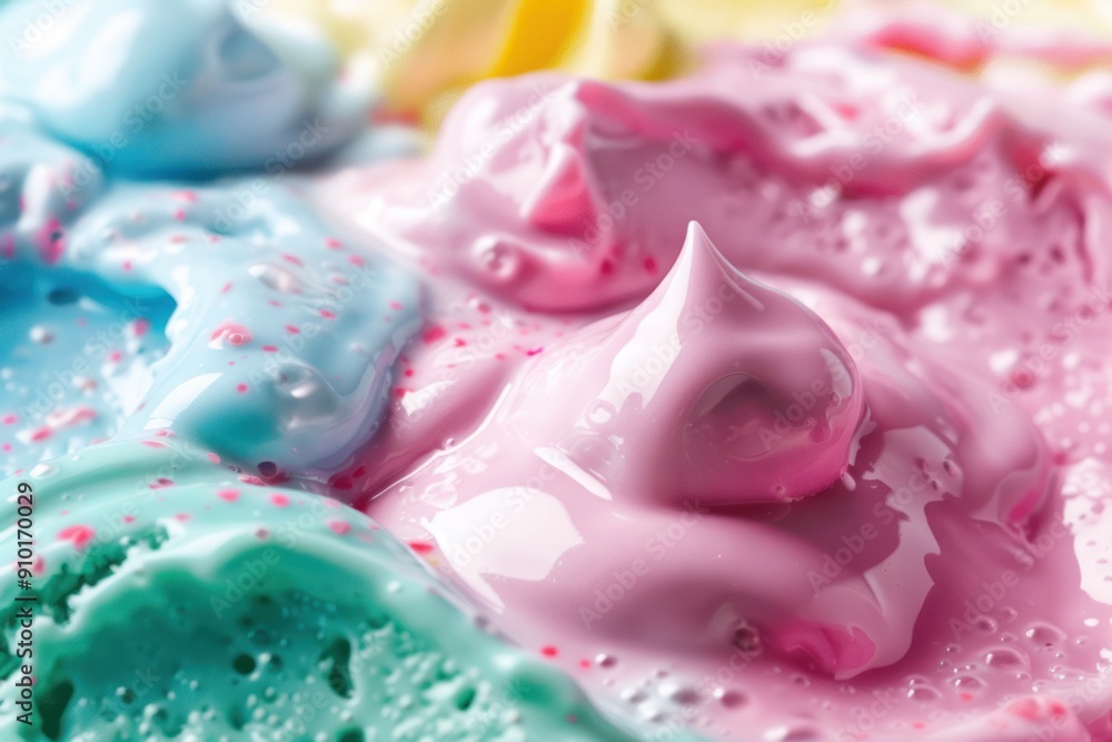 Close-up photo of melting ice cream in a bowl. Close-up photo of melting ice cream in a bowl.