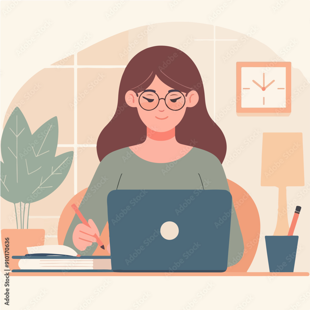 Concept illustration of online courses, distance studying, self education, digital library. E-learning banner. Online education. Vector illustration in flat style Concept illustration of online courses, distance studying, self education, digital library. E-learning banner. Online education. Vector illustration in flat style