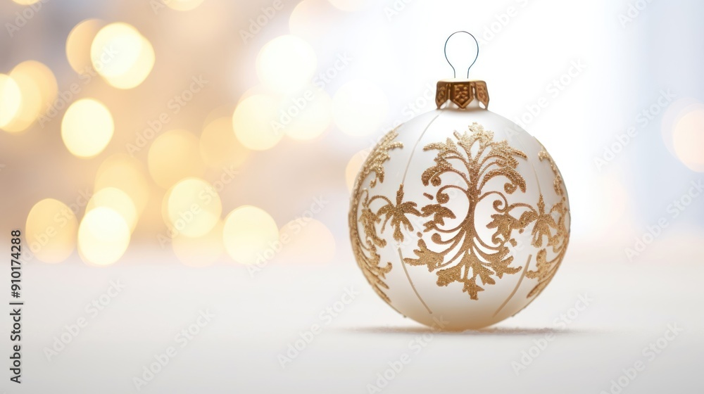 close-up of a white Christmas ball on a white background close-up of a white Christmas ball on a white background