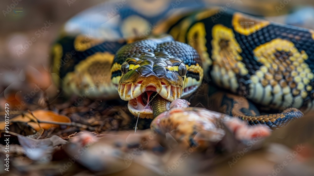 Fototapeta premium Python Snake Eating Prey