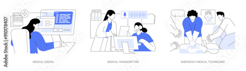 Medical school isolated cartoon vector illustrations se