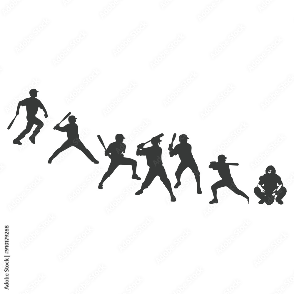 Baseball player silhouettes set in different poses. Baseball icons vector. Man Throwing Ball Silhouette. Baseball Player Silhouette. baseball player, vector isolated illustration. Baseball batter. Baseball player silhouettes set in different poses. Baseball icons vector. Man Throwing Ball Silhouette. Baseball Player Silhouette. baseball player, vector isolated illustration. Baseball batter.
