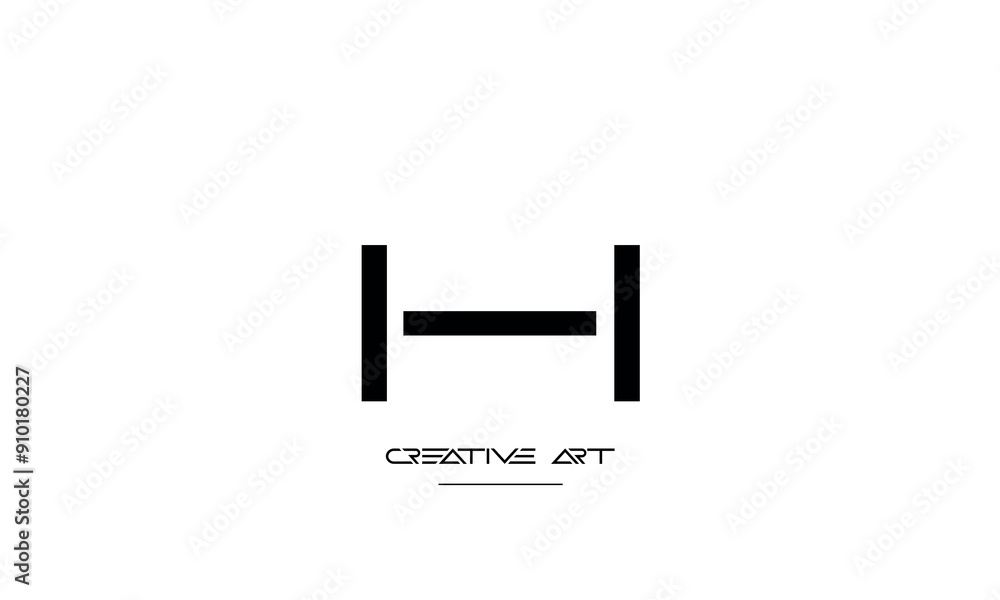 Obraz premium HI, IH, H, I abstract letters logo monogram