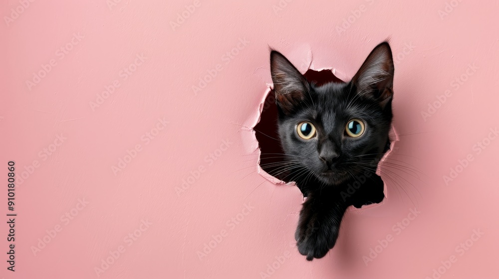 Black cat playfully catching colorful lollipop, mid-air candy chase on white background, joyful moment captured. Black cat playfully catching colorful lollipop, mid-air candy chase on white background, joyful moment captured.