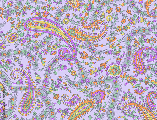 Seamless traditional paisley ethnic print