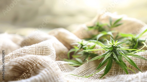 Hemp fibers used in textile manufacturing Ecofriendly clothing photo