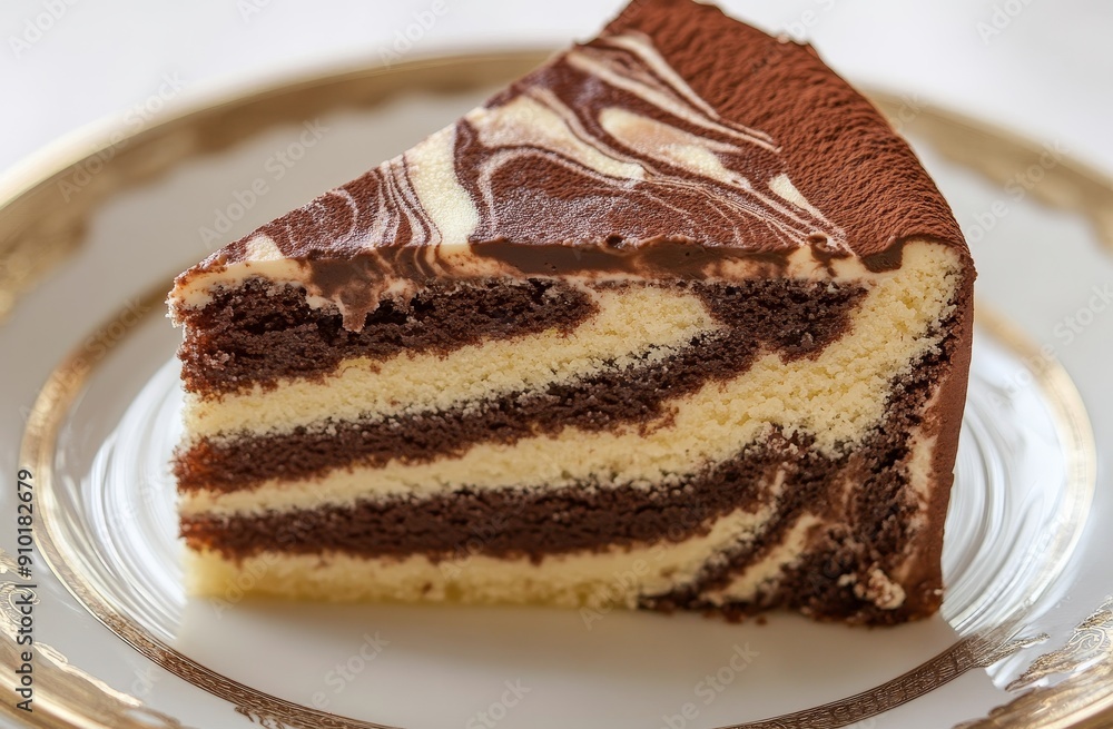 Moist Marble Cake Slice with Chocolate and Vanilla Swirls Moist Marble Cake Slice with Chocolate and Vanilla Swirls