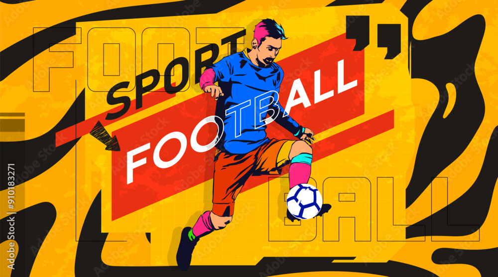 Fototapeta premium silhouette of soccer athlete. Design with the concept of celebrating national and international football sports days. football player. design template for sports match events