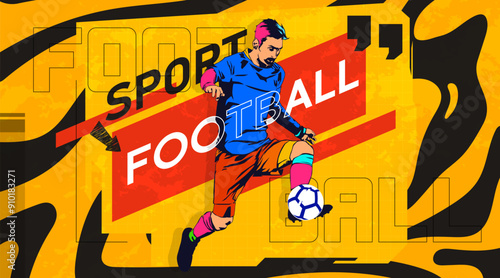 silhouette of soccer athlete. Design with the concept of celebrating national and international football sports days. football player. design template for sports match events