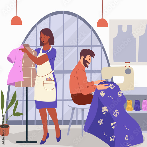 Hand drawn sewing workshop, measurements for tailoring composition.