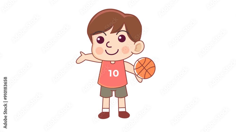 Boy Play Basketball Cartoon Animation in Transparent Background. Suitable for Sport Game Video Content Boy Play Basketball Cartoon Animation in Transparent Background. Suitable for Sport Game Video Content