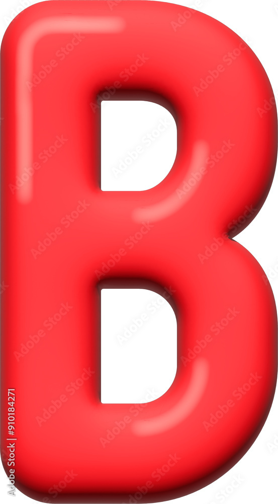 3D font balloon red alphabet letters B 3D font balloon red alphabet letters B