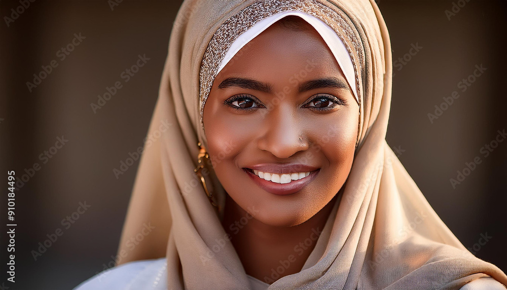 Portrait of beautiful young smiling muslim woman in traditional religious hijab on isolated background Portrait of beautiful young smiling muslim woman in traditional religious hijab on isolated background