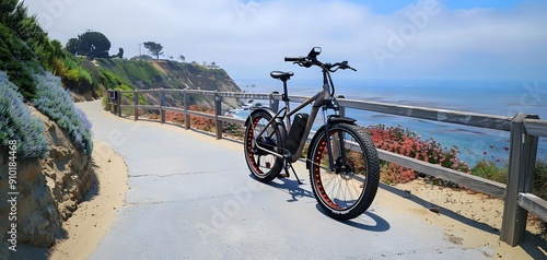 Electric Bicycle on Scenic Coastal Path