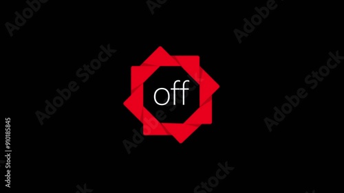 off animation with black background. photo