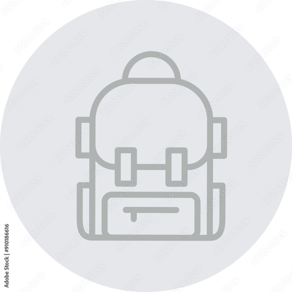 Backpack Vector Line Grey Circle Grey Backpack Vector Line Grey Circle Grey