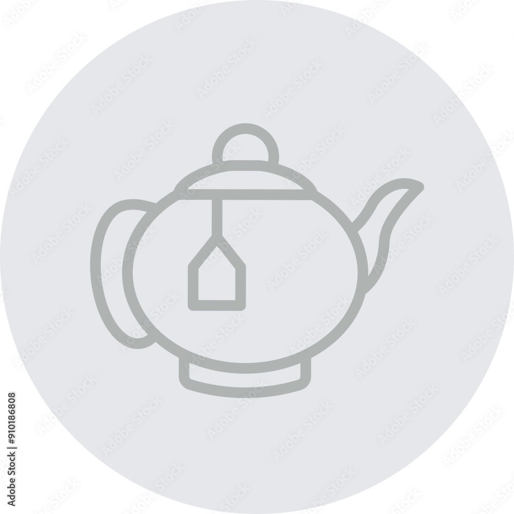 Kettle Vector Line Grey Circle Grey Kettle Vector Line Grey Circle Grey