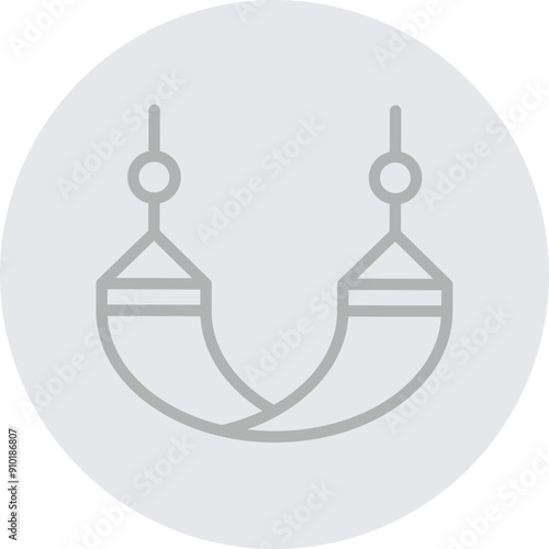 Hammock Vector Line Grey Circle Grey