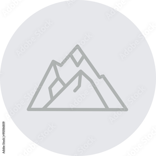 Mountains Vector Line Grey Circle Grey