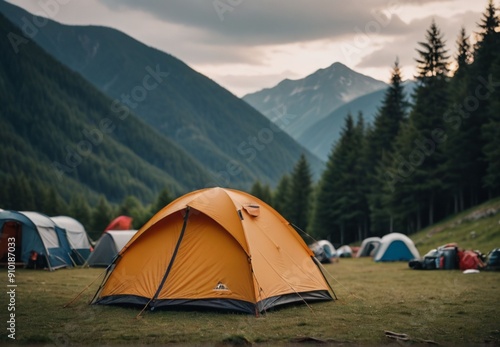 camping in the mountains