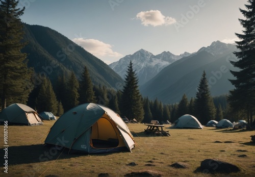 tent in the mountains