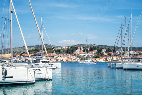 Boats at Marina Frapa in the central part of the Croatian coast, between Sibenik and Split, in Rogoznica resort, Croatia..