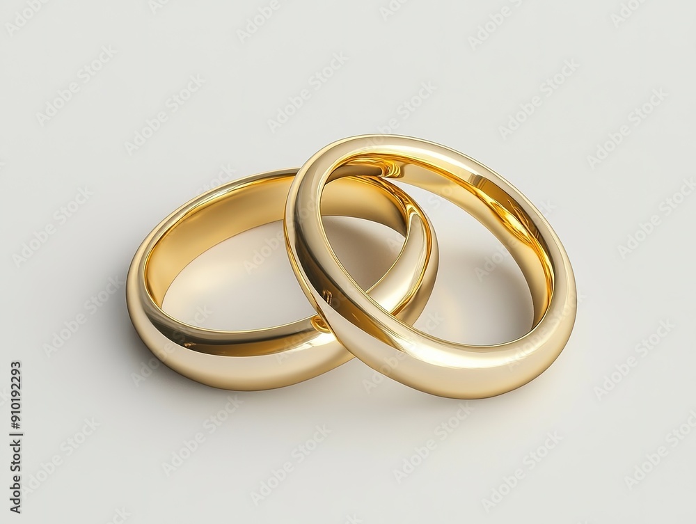 3d realistic gold wedding rings isolated on white background, detailed 3d realistic gold wedding rings isolated on white background, detailed