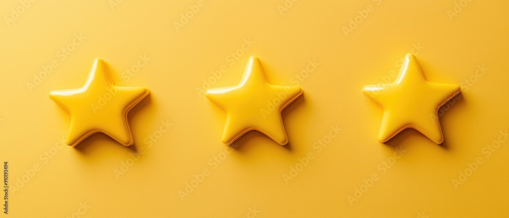Five-star customer satisfaction and quality control feedback, yellow background Five-star customer satisfaction and quality control feedback, yellow background