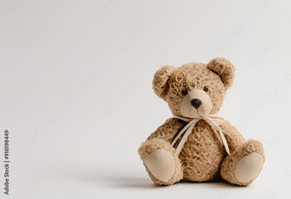 Brown teddy bear isolated on white with copy space Brown teddy bear isolated on white with copy space