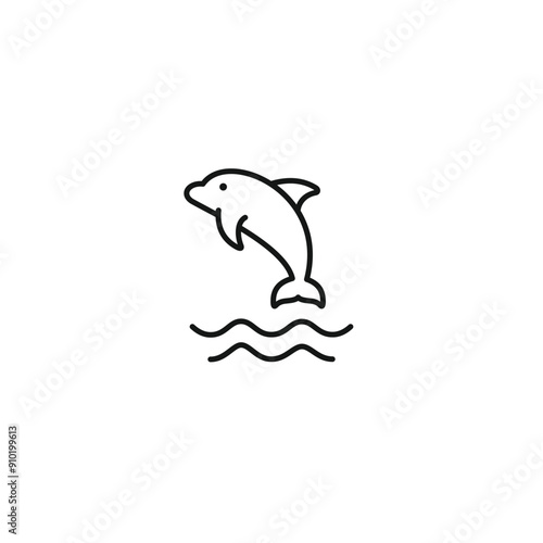 Dolphin icon vector. EPS 10 editable vector