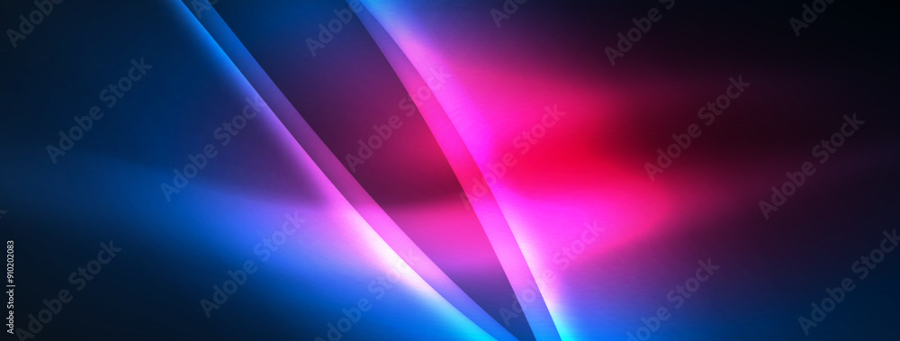 Neon light glowing waves and lines background set for wallpaper, business card, cover, poster, banner, brochure, header, website Neon light glowing waves and lines background set for wallpaper, business card, cover, poster, banner, brochure, header, website