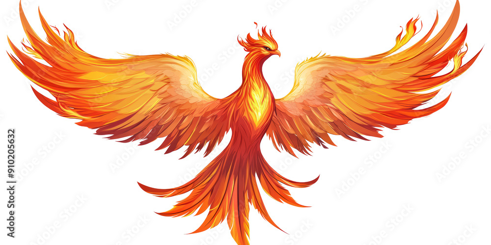 Obraz premium phoenix bird in flames isolated