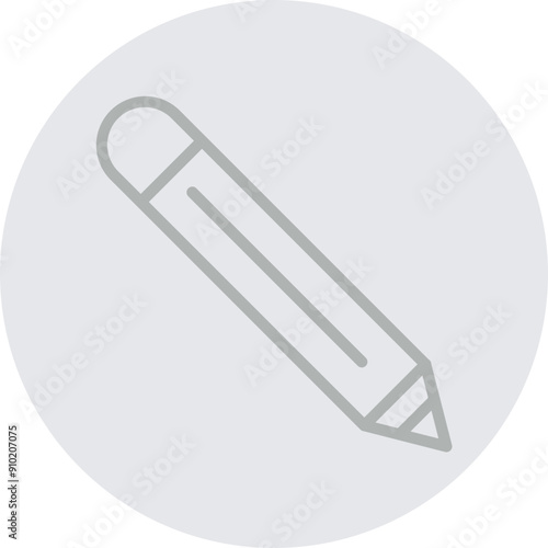 Pencil Vector Line Grey Circle Grey