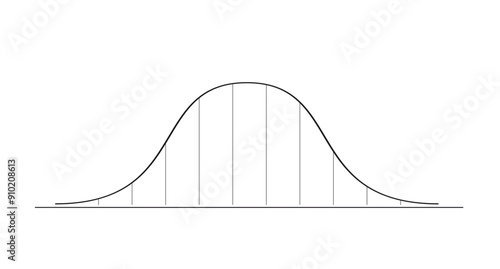 Bell curve graph. Gaussian or normal distribution graph. Probability theory mathematical function. Infographic, Giving, Parabola, Bell