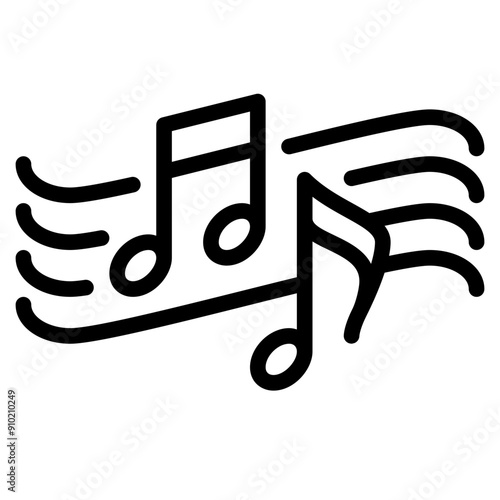 musical note on chord line icon