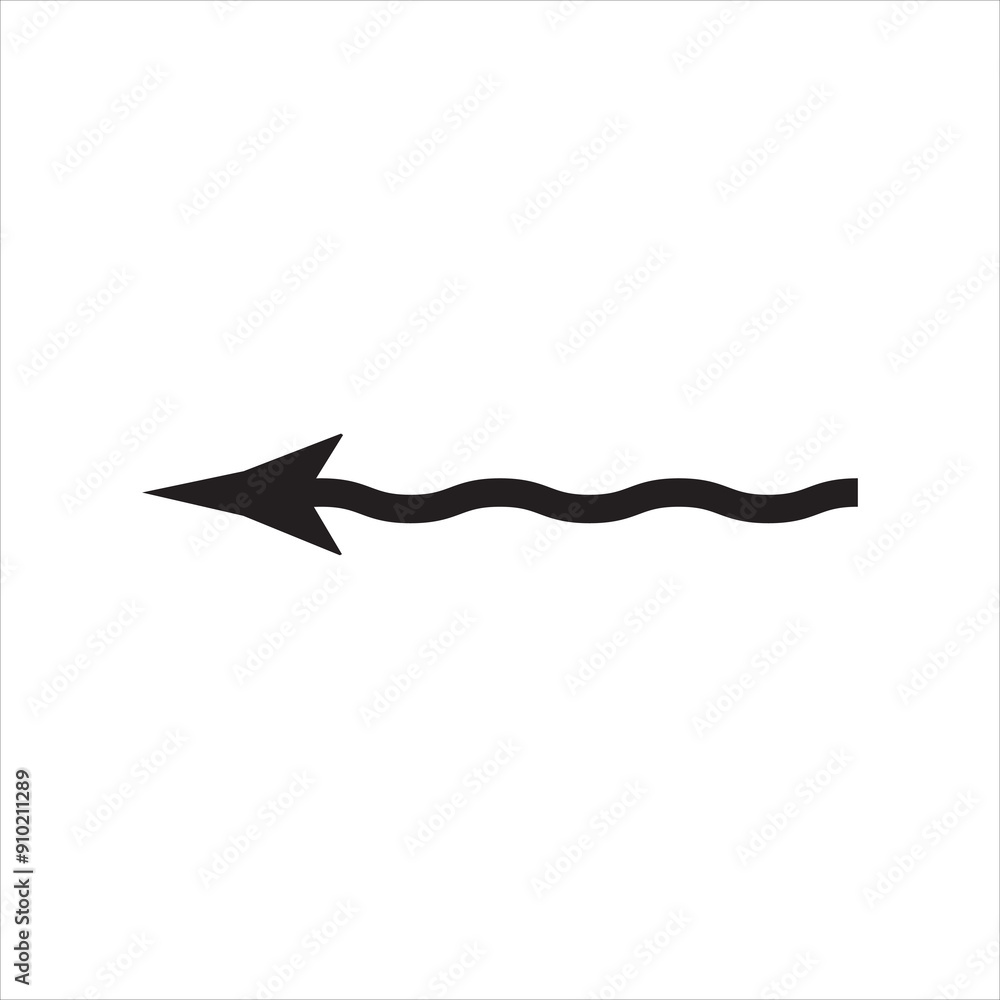 Obraz premium Thin long wavy twisty arrow. Winding curved arrow. Vector illustration. EPS 10/Ai
