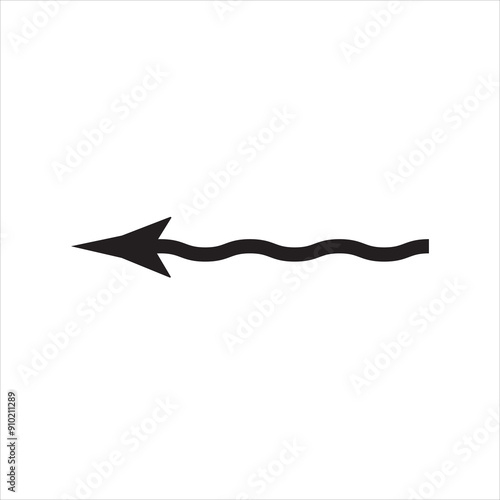 Free Download Thin long wavy twisty arrow. Winding curved arrow. Vector illustration. EPS 10/Ai - GFXLoad