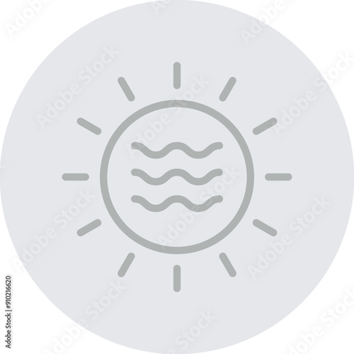 Sun Vector Line Grey Circle Grey