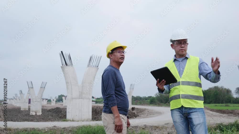 Engineer and foreman at construction site Engineer and foreman at construction site